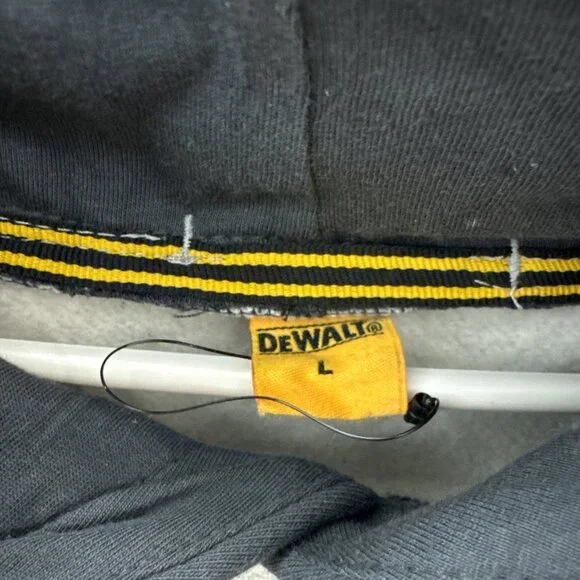 DeWalt Hoodie Large Gray Logan Heavy Duty Outdoor Pullover Pocket Workwear - Picture 4 of 8